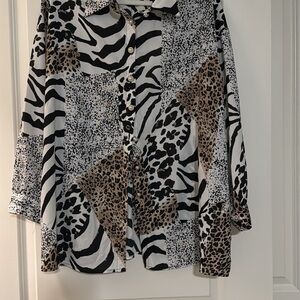 Animal Print Button-Up Shirt
